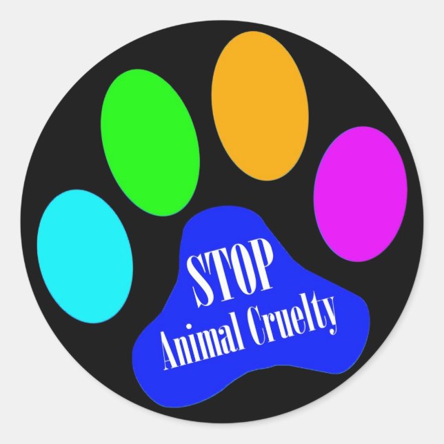 Stopp Animal Cruelty Stickers (schwarz) (Vorderseite)
