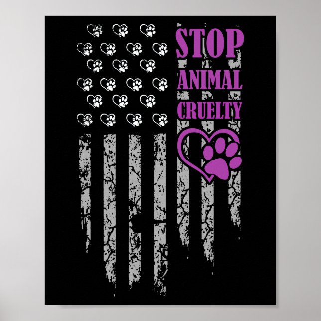 Stopp Animal Cruelty USA Flag Päpsel Lover Poster (Vorne)