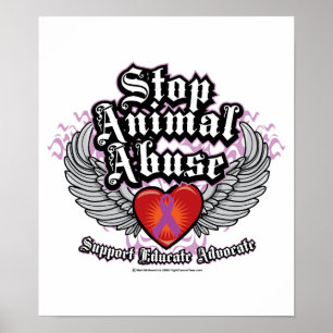 Stopp Animal Missbrauch Wings Poster