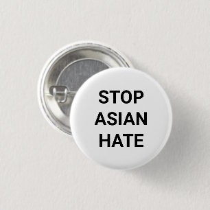 Stopp Asian Hate, Schwarz-weißes Button