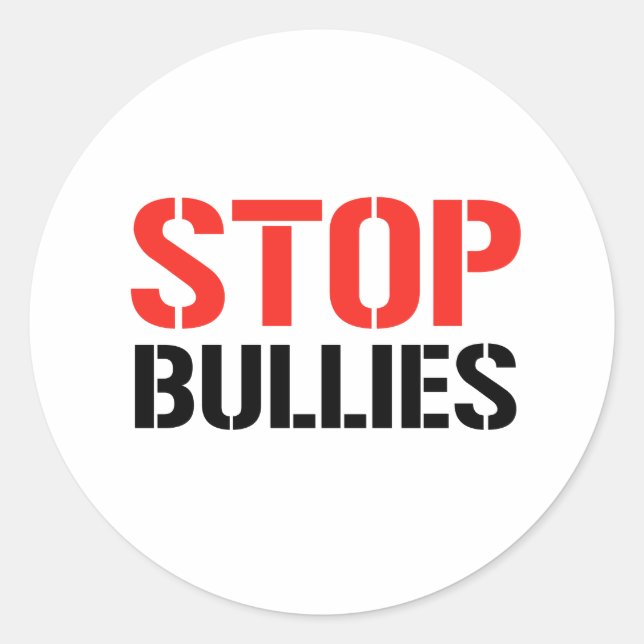 STOPP BULLIES RUNDER AUFKLEBER (Vorderseite)
