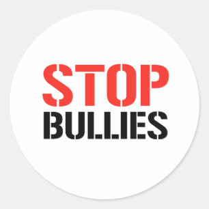 STOPP BULLIES RUNDER AUFKLEBER