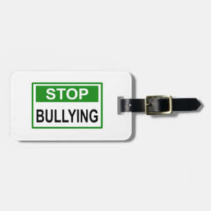 Stopp Bully Signing Green Gepäckanhänger