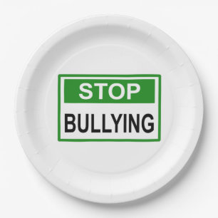 Stopp Bully Signing Green Pappteller