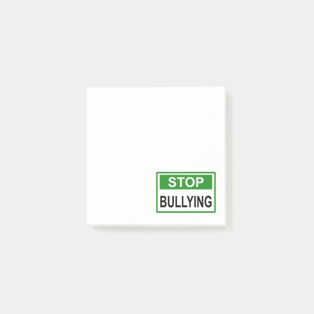 Stopp Bully Signing Green Post-it Klebezettel (Vorderseite)