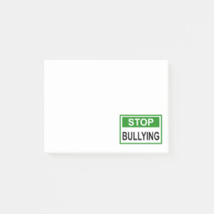 Stopp Bully Signing Green Post-it Klebezettel