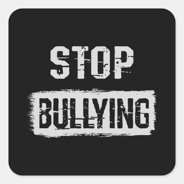 Stopp Bullying Quadratischer Aufkleber (Vorderseite)