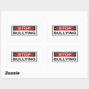 Stopp Bullying Schild rot Rechteckiger Aufkleber
