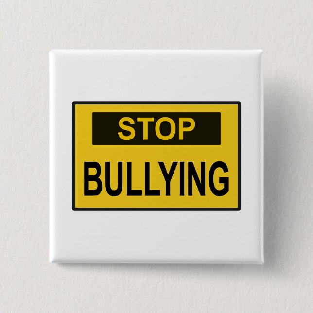 Stopp Bullying Sign Gelb Button (Vorderseite)