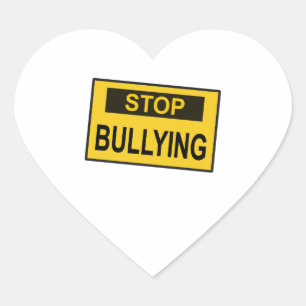 Stopp Bullying Sign Gelb Herz-Aufkleber