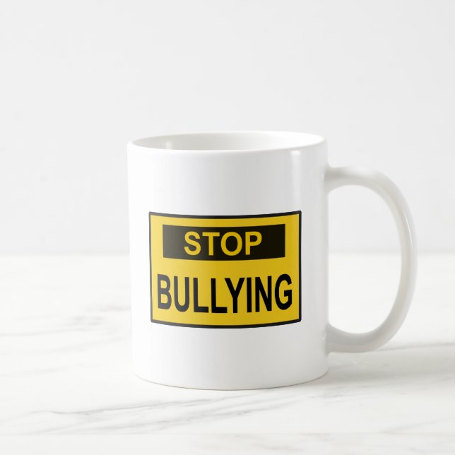 Stopp Bullying Sign Gelb Kaffeetasse (Rechts)