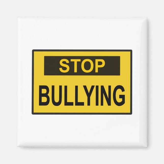Stopp Bullying Sign Gelb Magnet (Vorne)