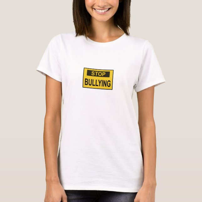 Stopp Bullying Sign Gelb T-Shirt (Vorderseite)
