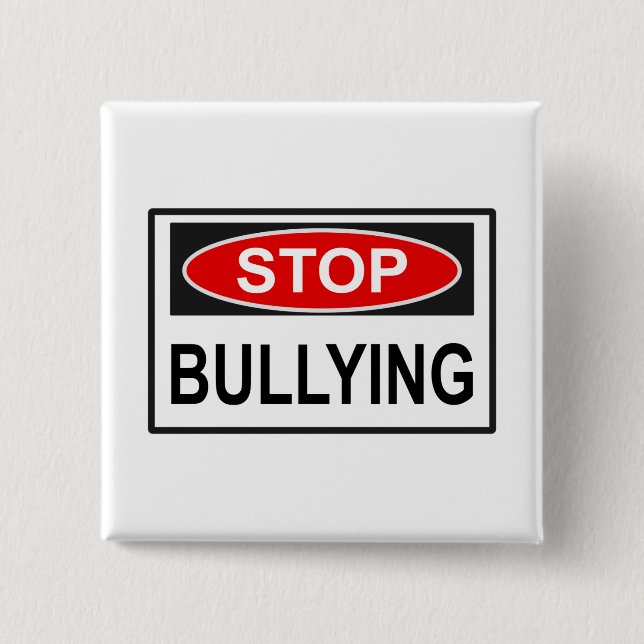 Stopp Bullying Sign red Button (Vorderseite)