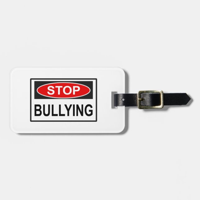 Stopp Bullying Sign red Gepäckanhänger (Vorderseite horizontal)