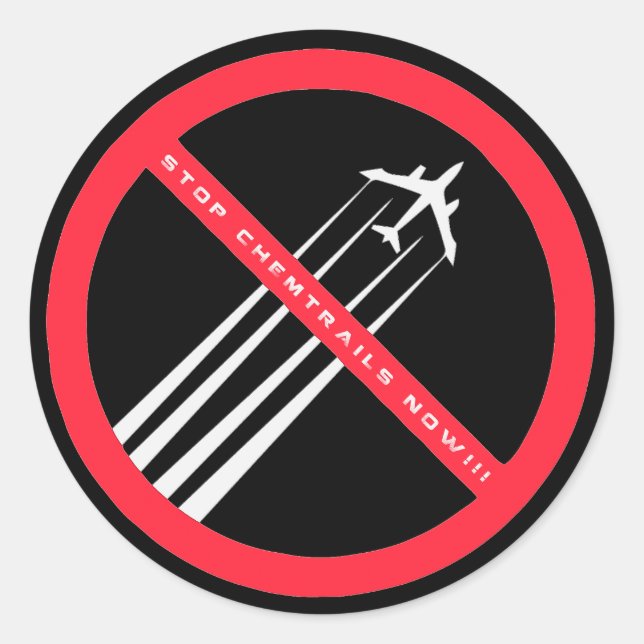 STOPP CHEMTRAILS JETZT Phantastische Stickers (Vorderseite)