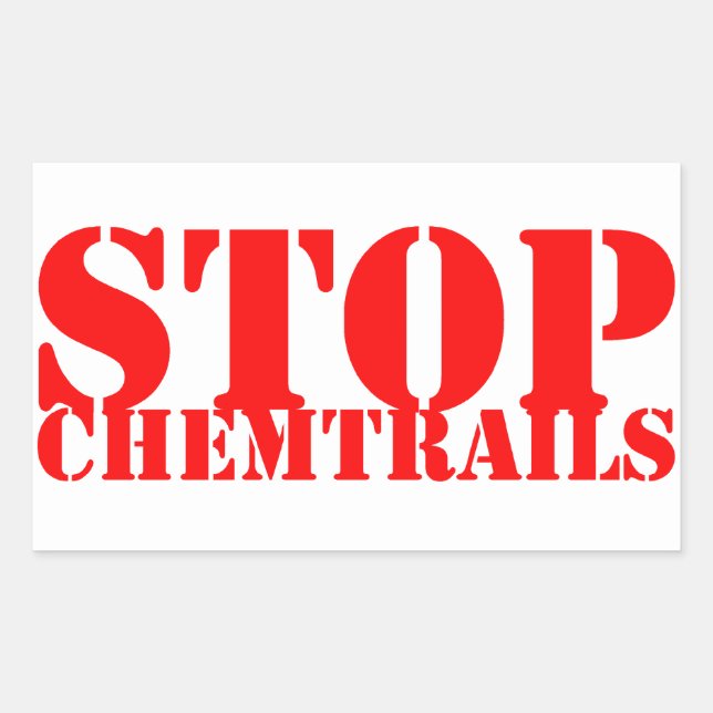 Stopp Chemtrails - Klebe Rechteckig Rechteckiger Aufkleber (Vorderseite)