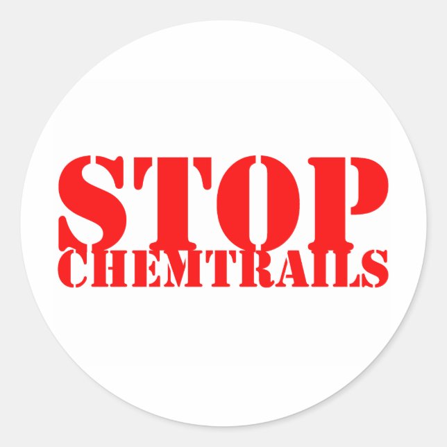 Stopp Chemtrails - Klebe Runde Runder Aufkleber (Vorderseite)