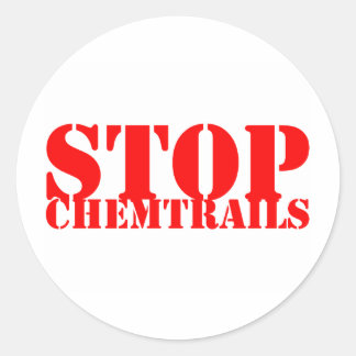 Stopp Chemtrails - Klebe Runde Runder Aufkleber