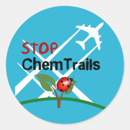 Stopp Chemtrails Lady Bug Ecocide Runder Aufkleber