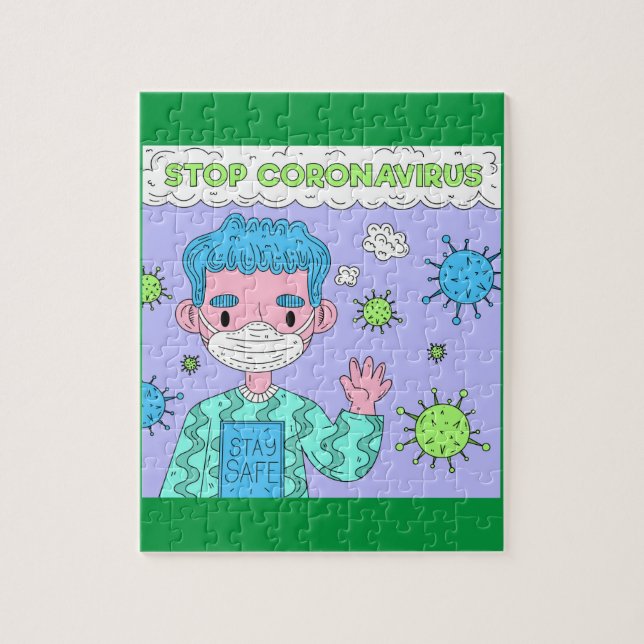 Stopp Corona Bleibe Safe Puzzle (Vertikal)