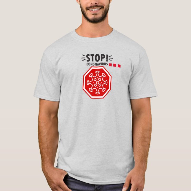Stopp Corona! Elbow Bump Handshake, soziale Entfer T-Shirt (Vorderseite)