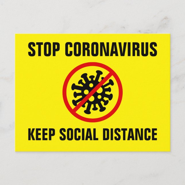 Stopp Corona Virus Covid 19 Verlangsamt die Verbre Postkarte (Vorderseite)