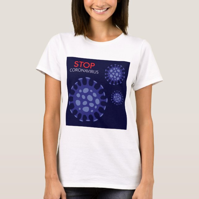 Stopp-Corona-Virus-Kampagne T-Shirt (Vorderseite)