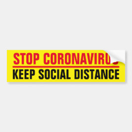 Stopp CoronaVirus Covid19 Slogan soziale Distanzie Autoaufkleber