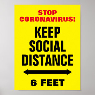 Stopp CoronaVirus-Slogan Behalt Social Distance-Ze Poster
