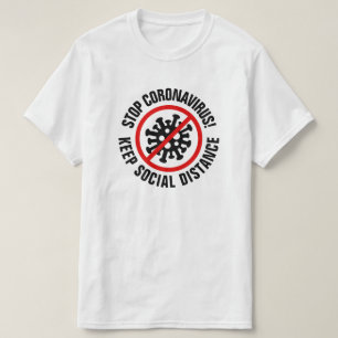 Stopp CoronaVirus Social Distancing Custom Slogan T-Shirt