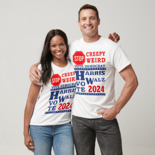 Stopp Creepy Weird Vote Harris Walz 2024 LT Unisex T-Shirt