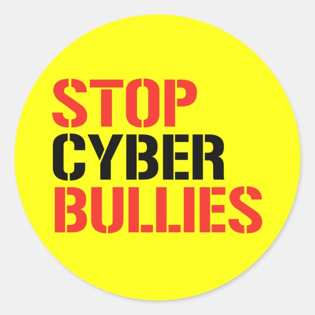 STOPP CYBER BULLIEN RUNDER AUFKLEBER (Vorderseite)