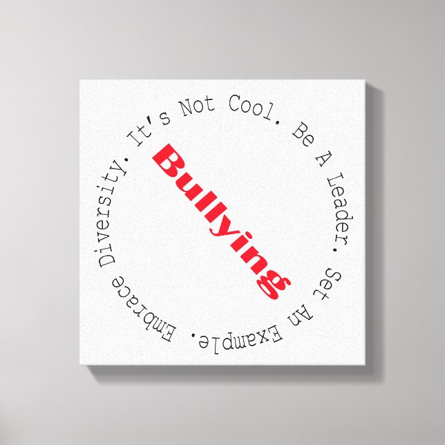 Stopp der Bullying-Kontur von Shirley Taylor Leinwanddruck (Vorderseite)