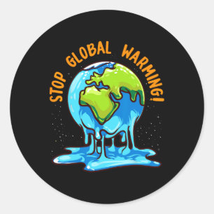 Stopp der globalen Erwärmung Klimawandel Earth Day Runder Aufkleber