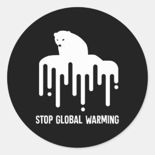 Stopp der globalen Erwärmung Klimawandel Polar Bea Runder Aufkleber