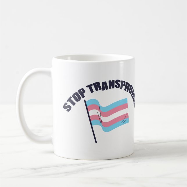 Stopp der Transphobie-Tasse Kaffeetasse (Links)