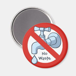 Stopp der Wasserabfall Magnet
