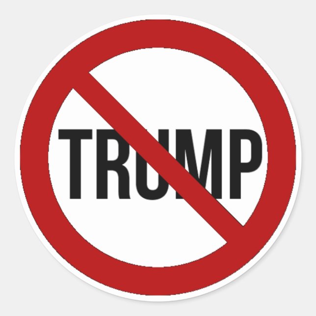 Stopp Donald Trump Anti-Trump 2016 Runder Aufkleber (Vorderseite)