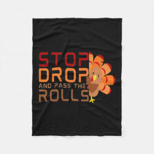 Stopp Drop und P die Rolls Türkei Erntedank Fleecedecke