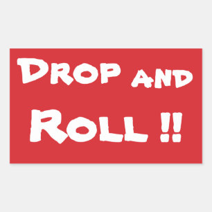 Stopp Drop und Roll Stopp-Sign-Sticker Rechteckiger Aufkleber