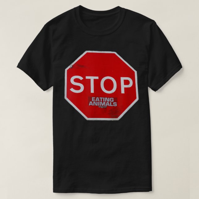 Stopp Eating Tiere Vegetarische vegane Straße Schi T-Shirt (Design vorne)