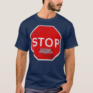 Stopp Eating Tiere Vegetarische vegane Straße Schi T-Shirt