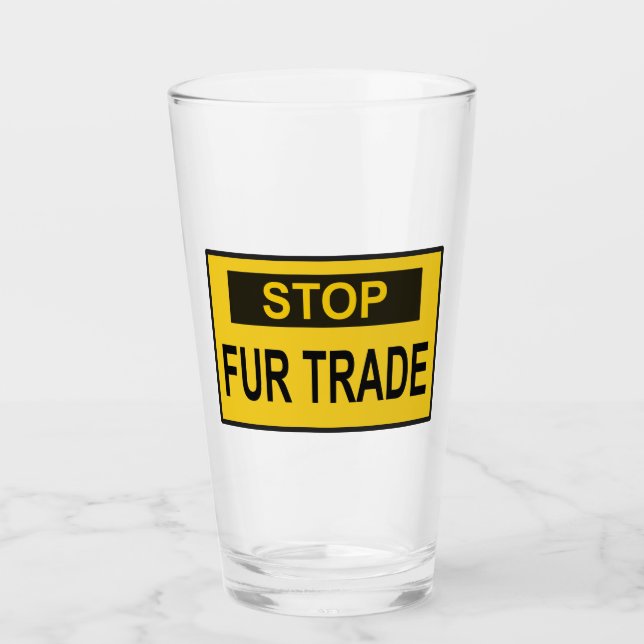 Stopp Femtrade Zeichen gelb Glas (Vorderseite)