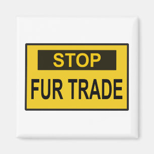 Stopp Femtrade Zeichen gelb Magnet