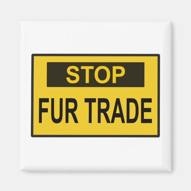 Stopp Femtrade Zeichen gelb Magnet (Vorne)