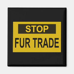 Stopp Femtrade Zeichen gelb Magnet