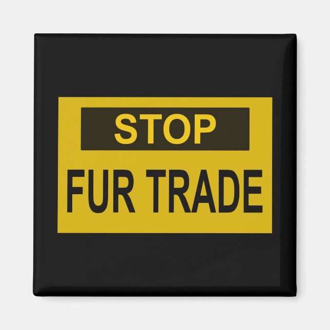 Stopp Femtrade Zeichen gelb Magnet (Vorne)