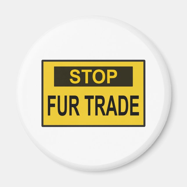 Stopp Femtrade Zeichen gelb Magnet (Vorne)