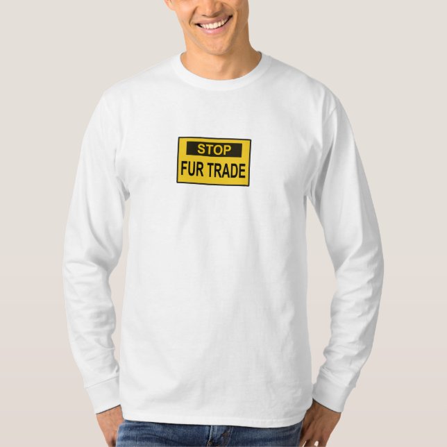 Stopp Femtrade Zeichen gelb T-Shirt (Vorderseite)